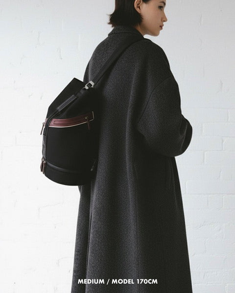 Men's EdWonder X Burgundy Assemblage | Edward Neoprene & Leather Bucket Bag