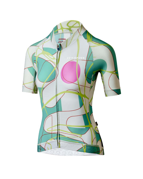 Women's Eclectic Jersey in Aquatic design with vibrant patterns and lightweight, breathable fabric for comfortable rides.