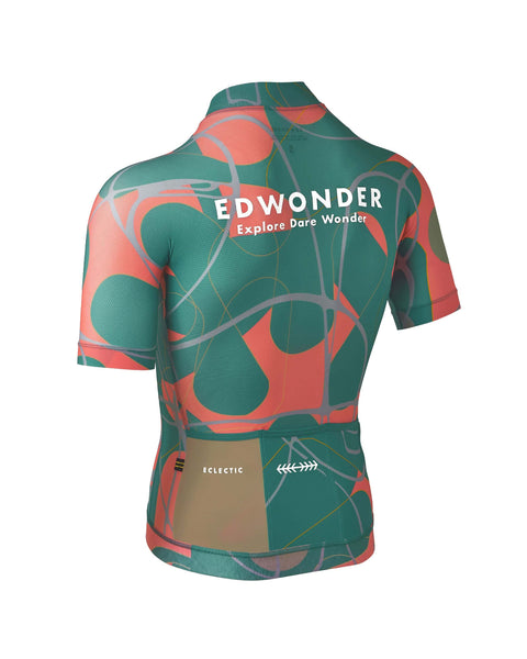 Back view of Men's Eclectic Jersey in vibrant colors, featuring WONDER-GUARD tech for comfort and performance.