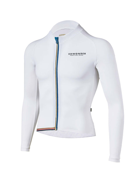 Men's EdW Edition Long Sleeve Jersey 3.0 in white, featuring a sleek design and performance-enhancing technologies.