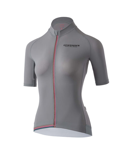 Women's EdW Edition Jersey in steel gray with a minimalist design, crafted from premium techno fabric for comfort.