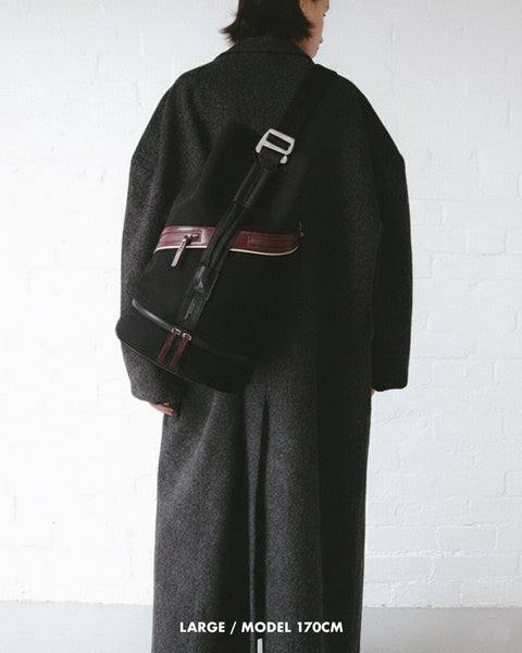 Men's EdWonder X Burgundy Assemblage | Edward Neoprene & Leather Bucket Bag